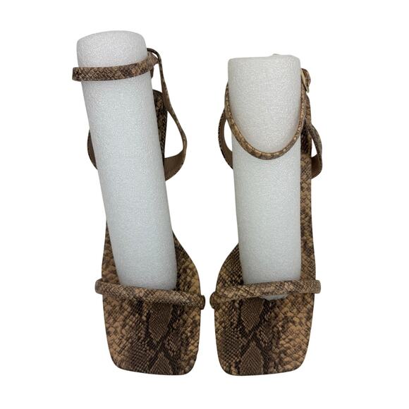 NEW YORK & CO ASHLYN SNAKE PRINT SQUARE TOE HEELS IN NATURAL NWOB SIZE 11 - Picture 3 of 14